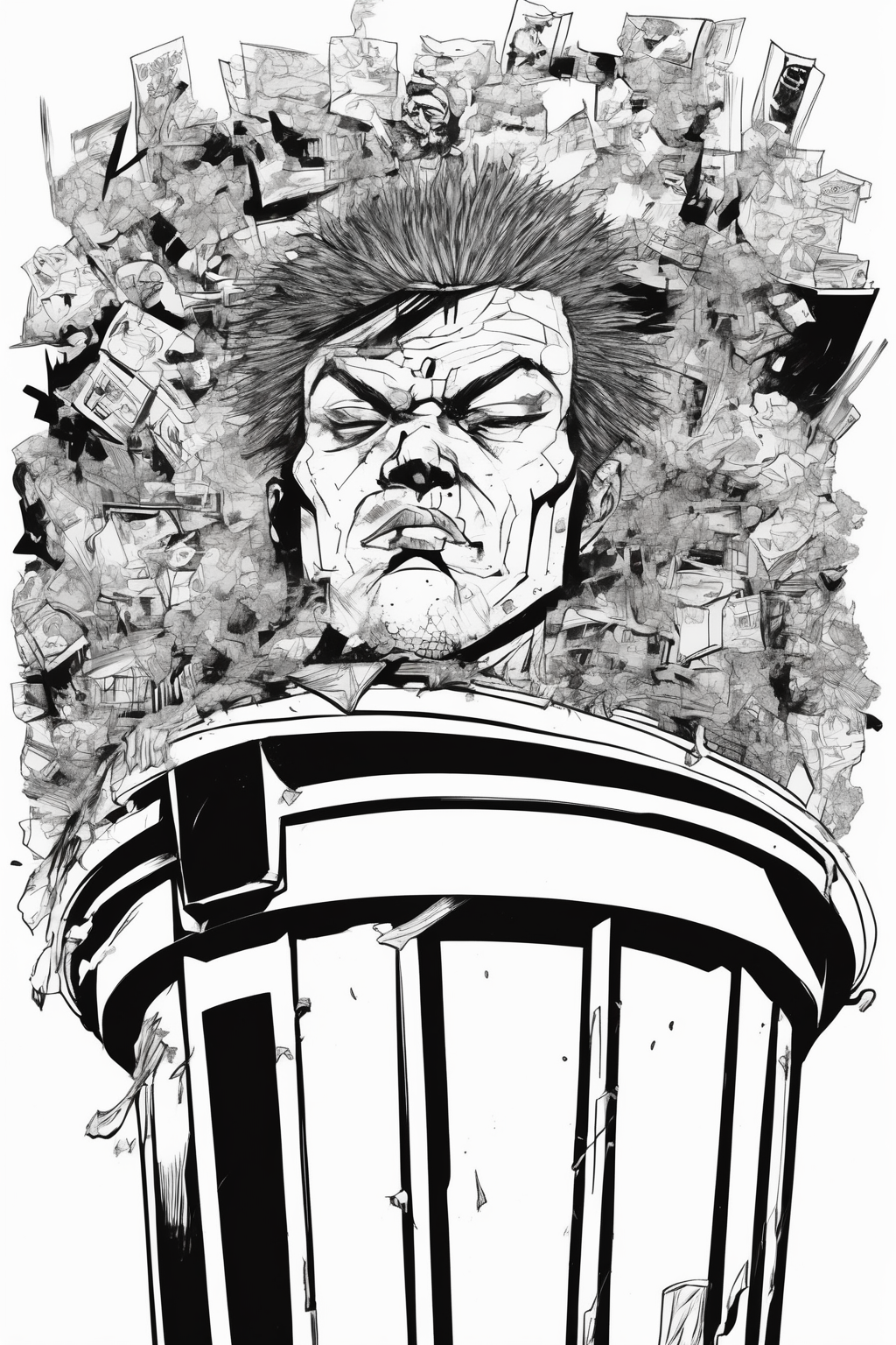 00105-4041476836-Jim Mahfood Style - a black and white digital Pen and ink illustration of a mans head in a trash can, in the style of 1980s Brit.png